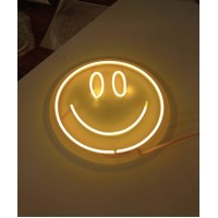 Gülen Yüz Emojili Dekoratif Neon Led Tablo, Neon Duvar Tabela