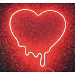 Sevgiliye Özel Akan Kalp Dekoratif Neon Led Tablo, Neon Tabela
