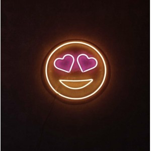 Sevgi Kalp Emoji Dekoratif Neon Led Tablo, Neon Duvar Tabela