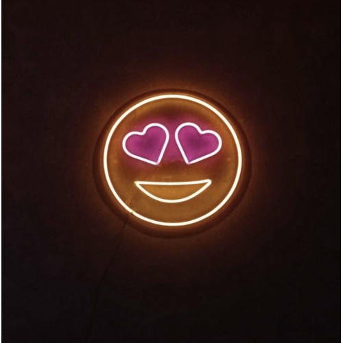 Sevgi Kalp Emoji Dekoratif Neon Led Tablo, Neon Duvar Tabela