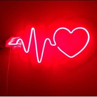 Sevgiliye Özel Ritimli Kalp Dekoratif Neon Led Tablo, Neon Tabela