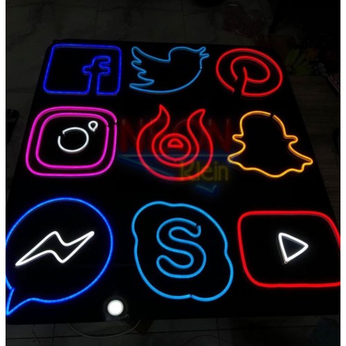 Sosyal Medya Sohbet Dekoratif Neon Led Tablo, Neon Duvar Tabela